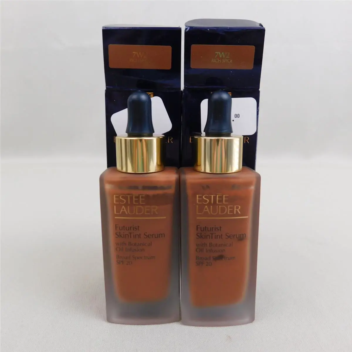 Lot 2 Estee Lauder Futurist Skin Tint Serum Foundation 1oz 7W2 Rich Spice 2333