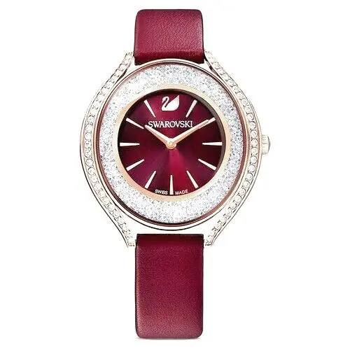 5558637 Crystalline Oval Rose Tone Burgundy/red Women`s Watch by Swarovski