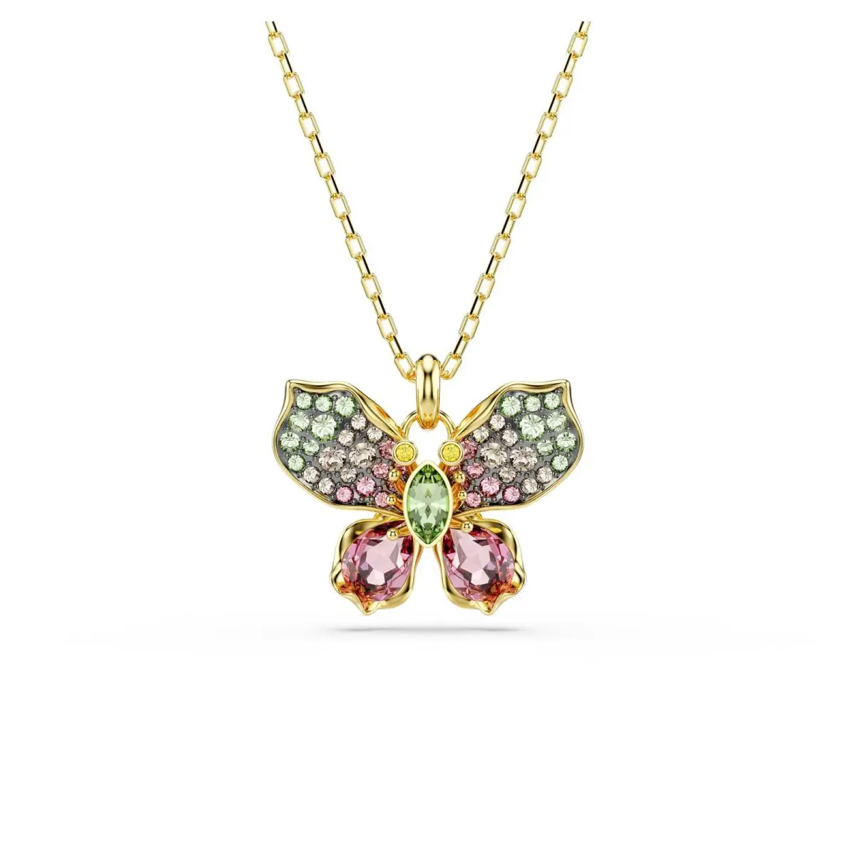 Swarovski Idyllia Pendant Necklace Mixed Cuts Pavé Butterfly Multicolored