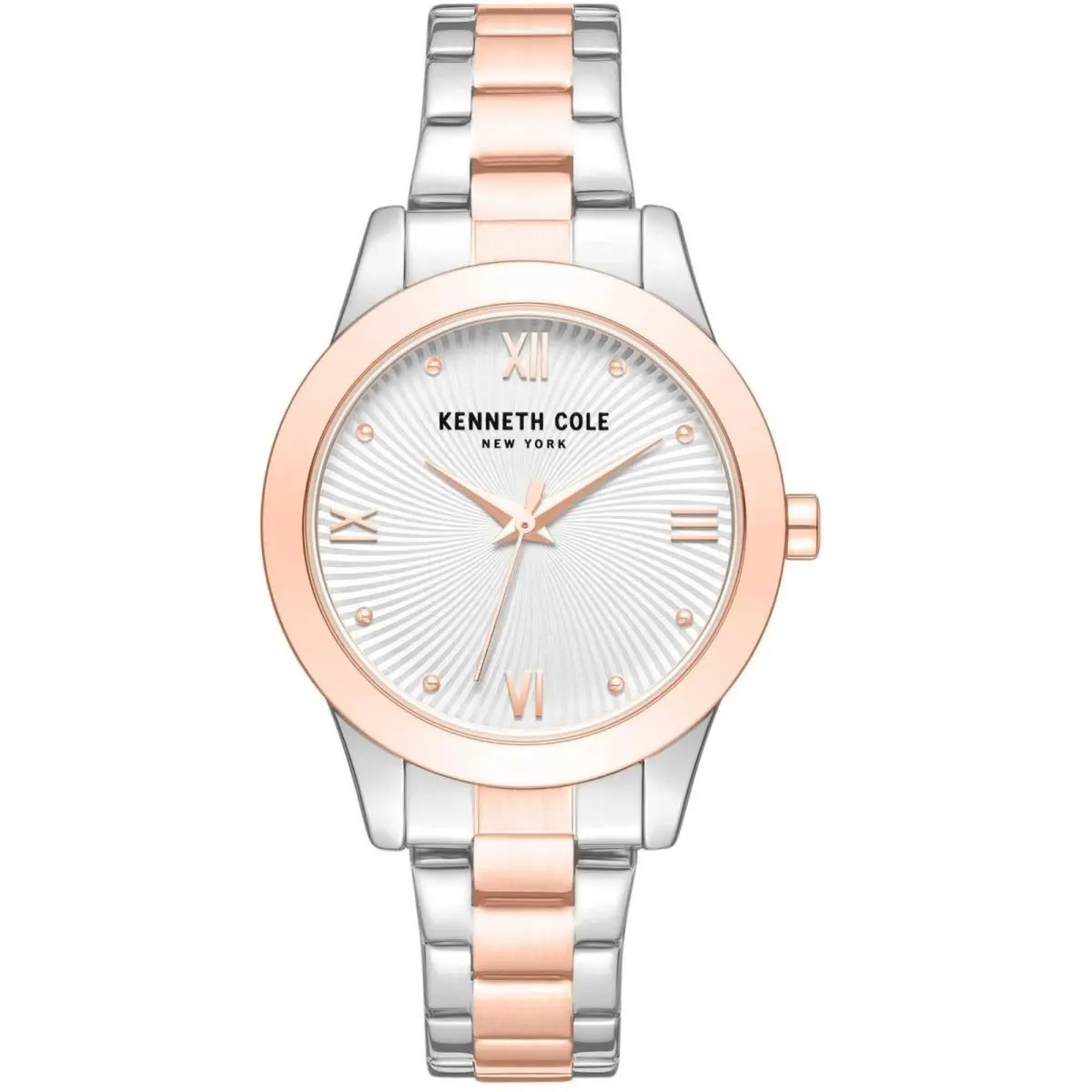 Kenneth Cole Women`s Watch Quartz Silver Dial Two Tone Bracelet KCWLG7006204