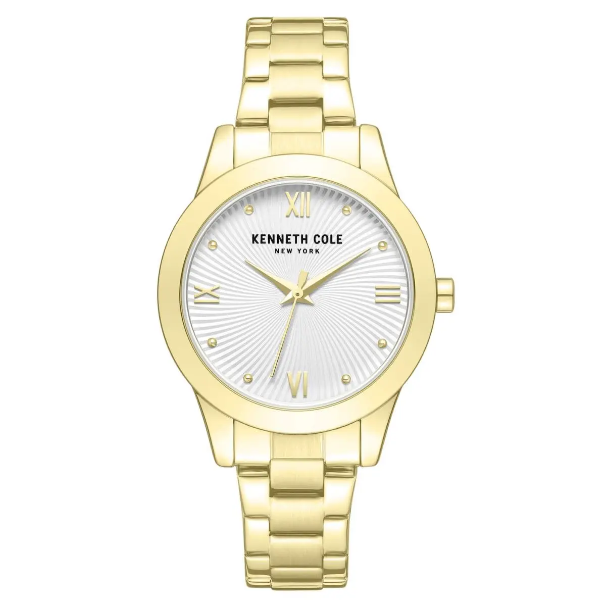 Kenneth Cole Women`s Watch Silver Dial Yellow Gold Bracelet KCWLG7006203