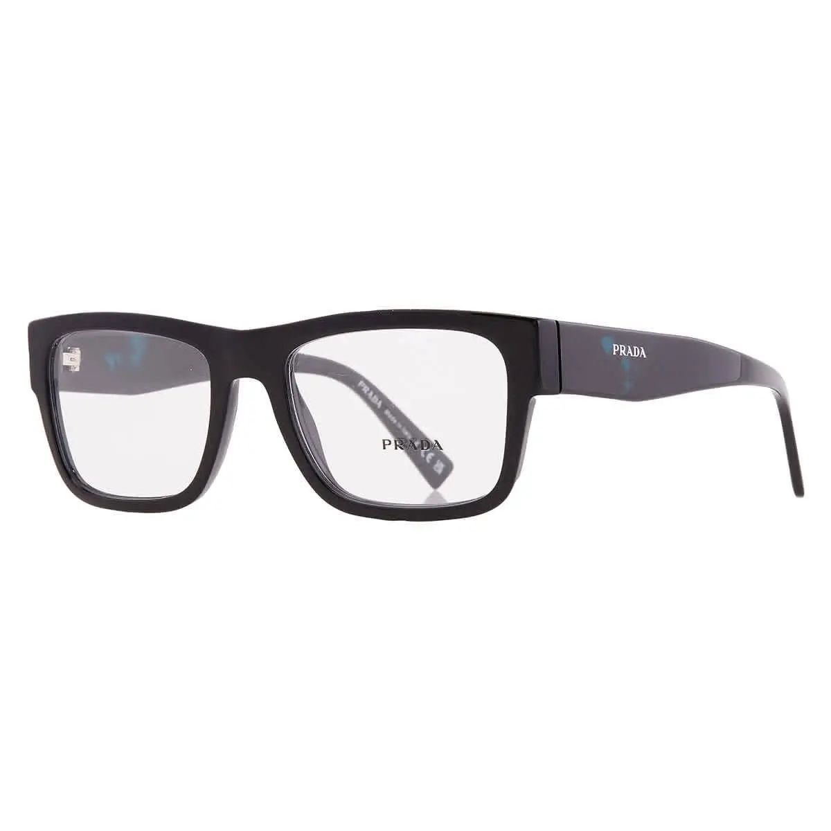 Prada Demo Square Men`s Eyeglasses PR 15YV 1AB1O1 54 PR 15YV 1AB1O1 54