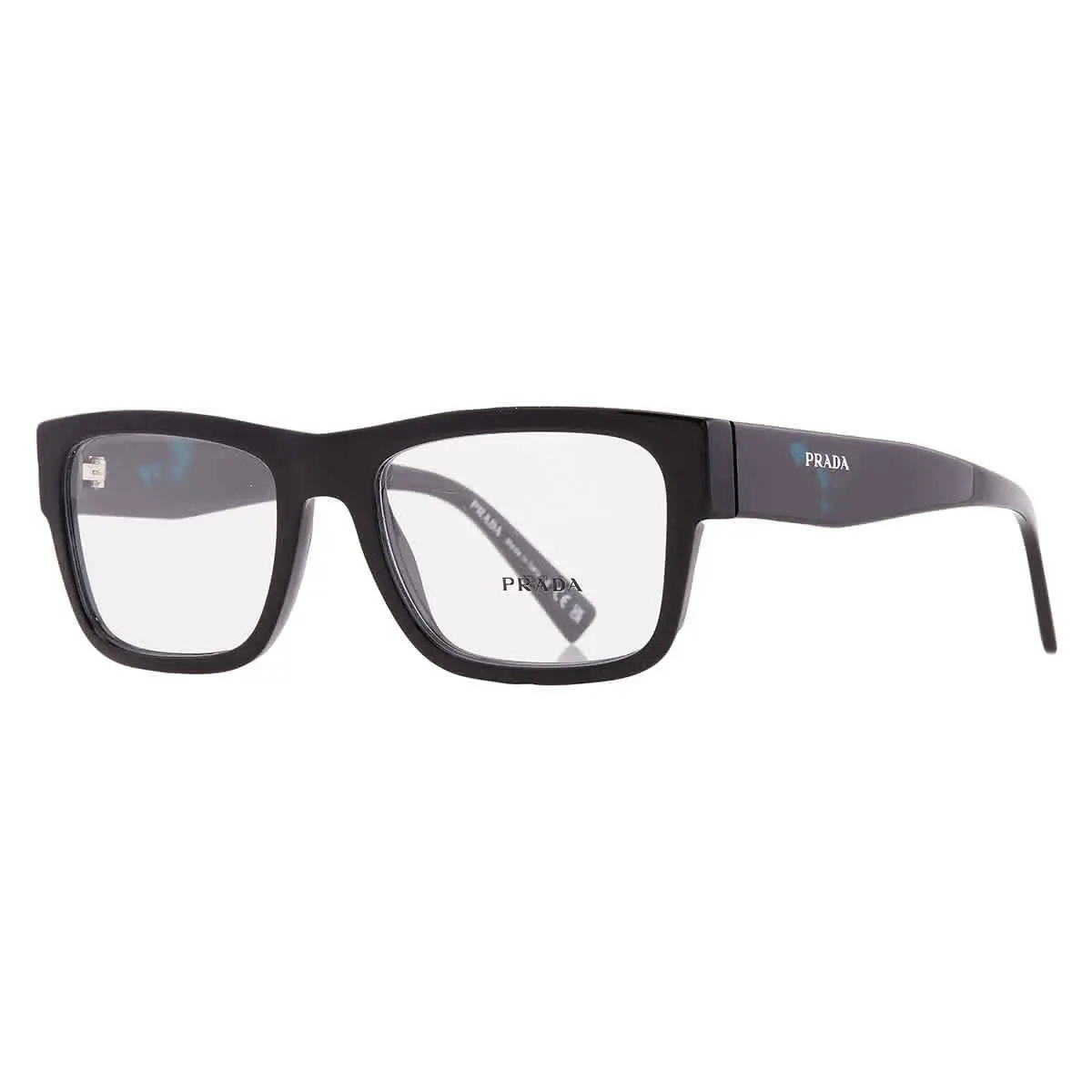 Prada Demo Square Men`s Eyeglasses PR 15YV 1AB1O1 54 PR 15YV 1AB1O1 54