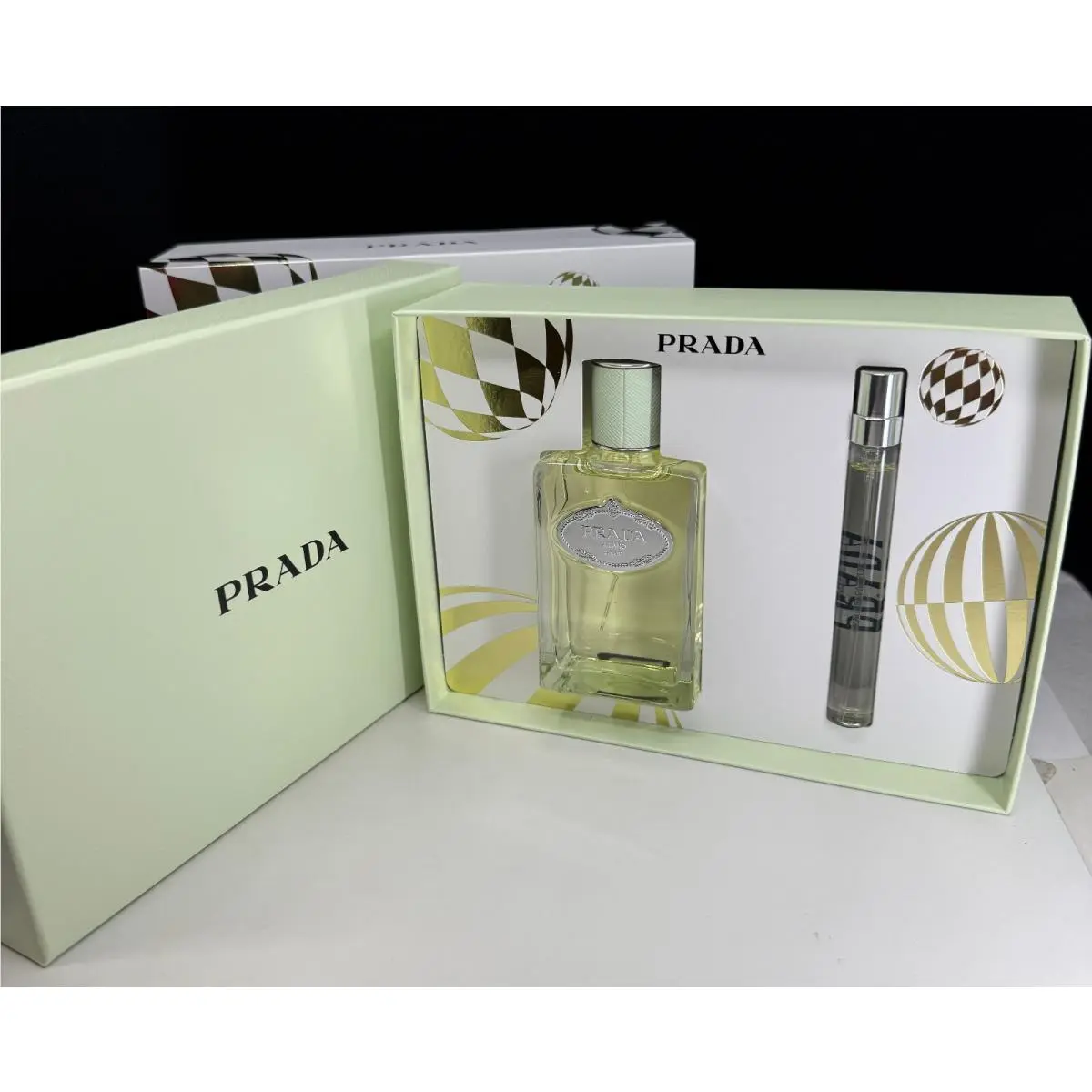 Les Infusion D`iris Prada Eau De Parfum 3.3 oz 0.33 oz Two Piece Value Set