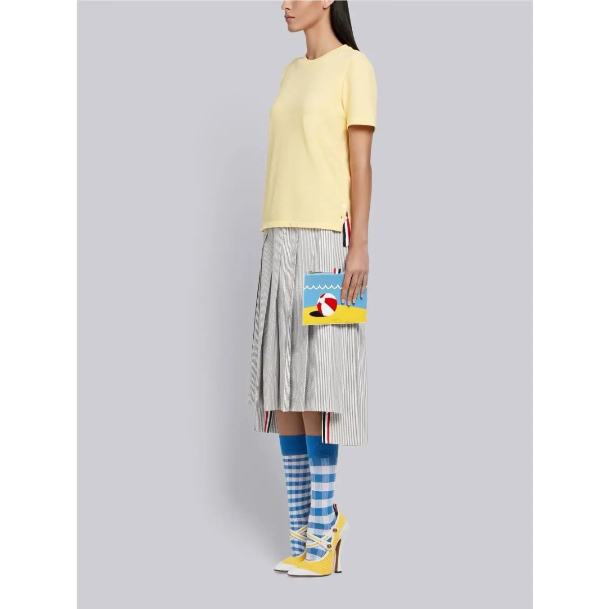 Pebble Grain Leather Large Coin/multi Purpose Pouch by Thom Browne