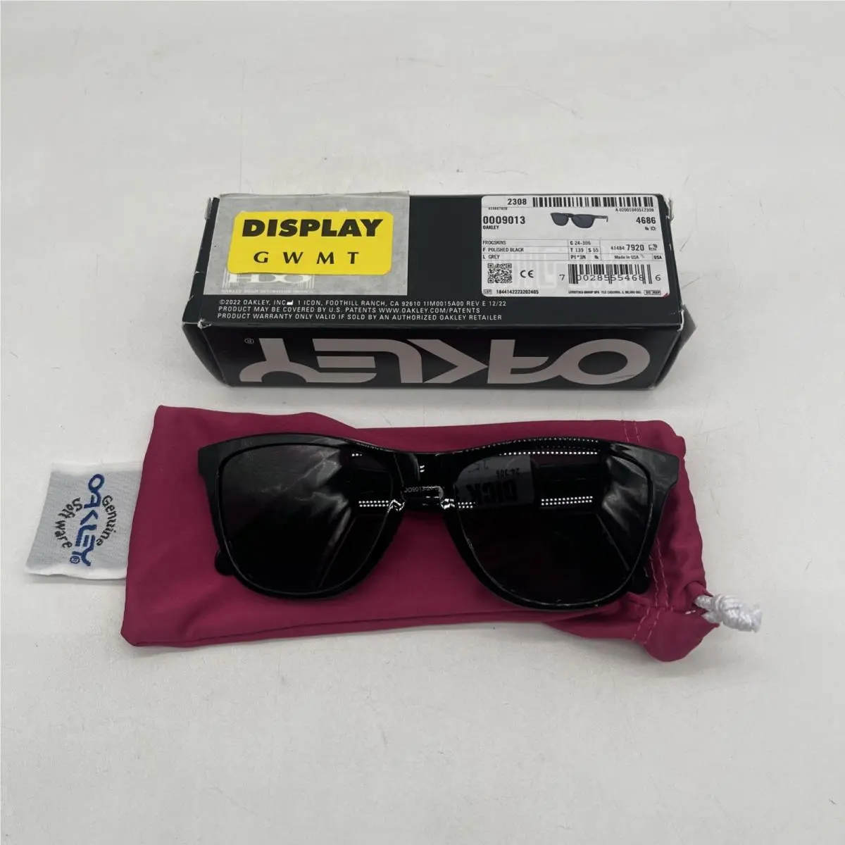 Frogskins OO9013-24-306 Sunglasses Polished Black Gray Tinted with Pouch by Oakley