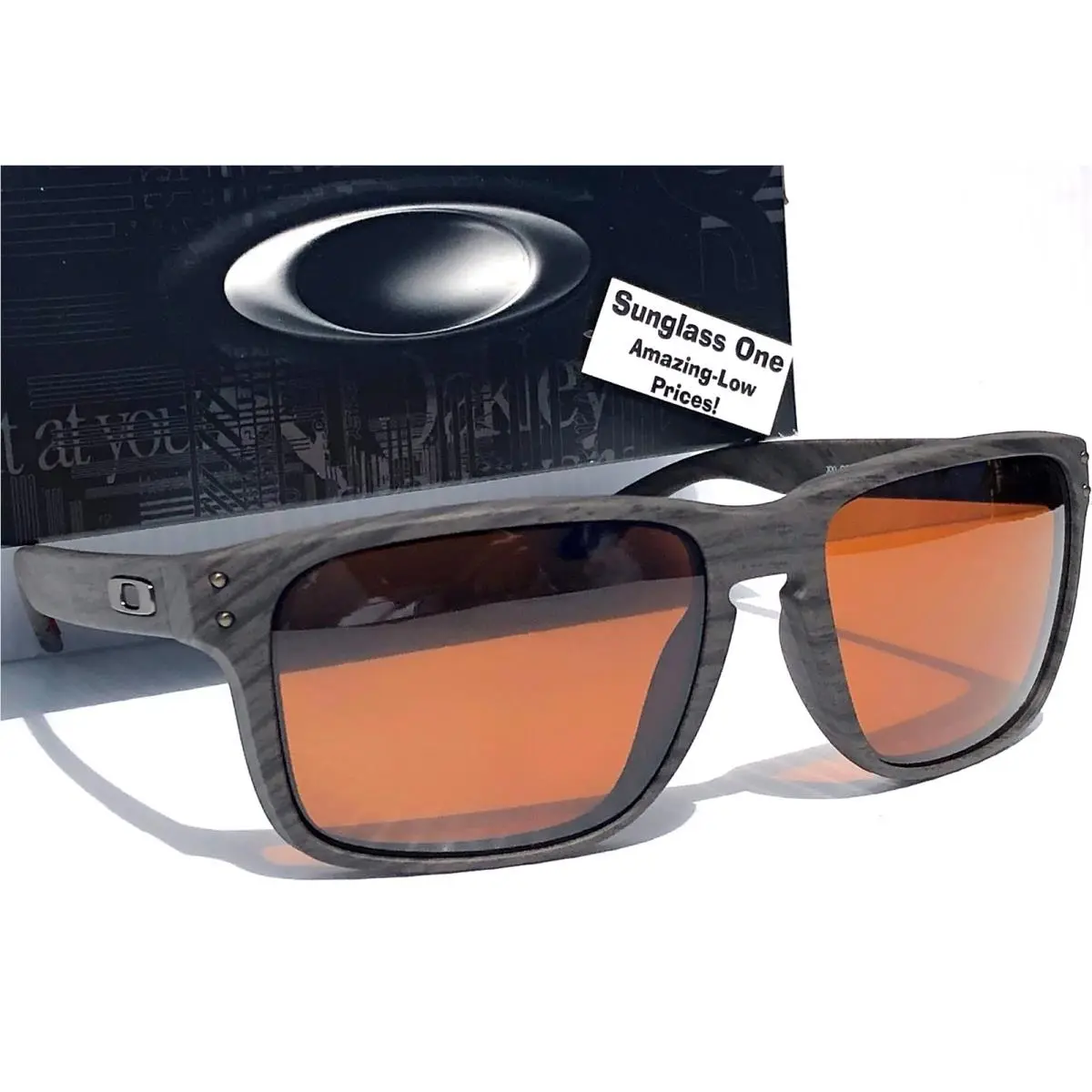 Holbrook Xxl Woodgrain Polarized Prizm Tungsten Lens Sunglass 9487-08 by Oakley