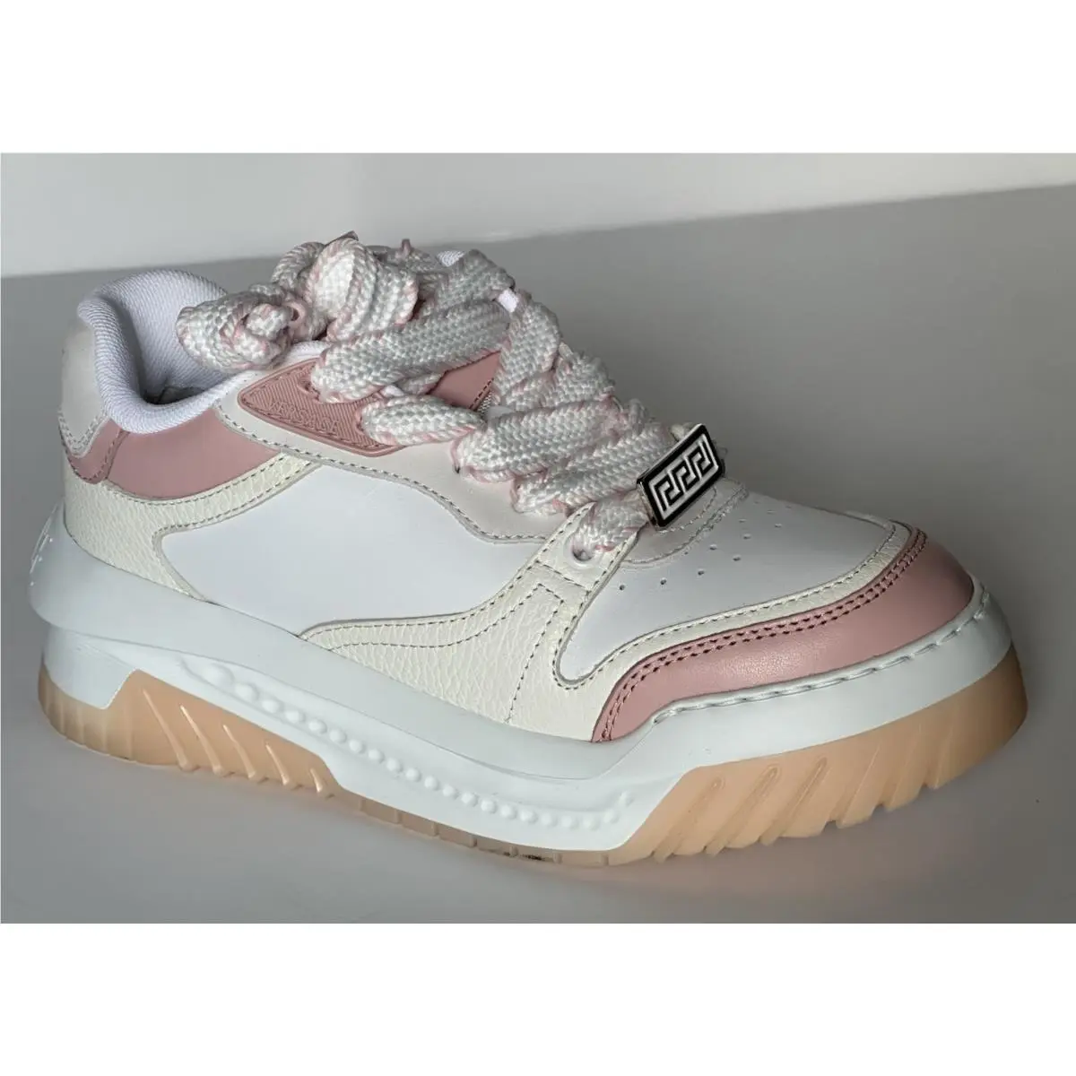 Versace Odissea Women’s Leather White/pink Sneakers 8 US 38 1016365