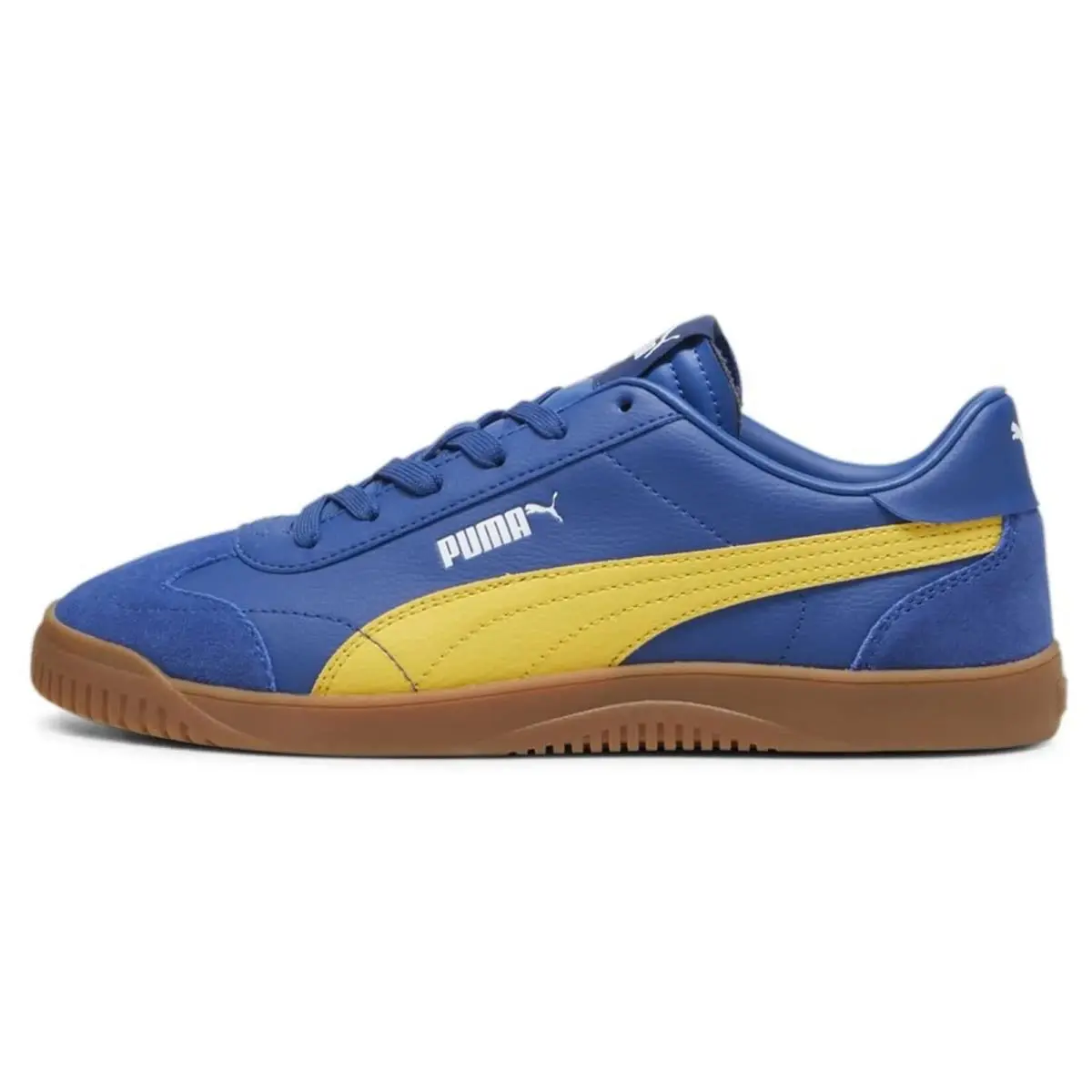 Puma Club 5V5 395104-05 Sneaker Mens Blue Leather Lace Up Lifestyle Shoes DWA839