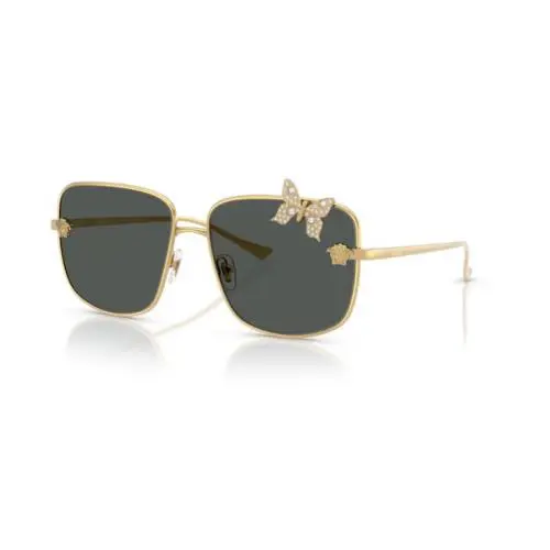Versace 0VE2282 100287 Gold/dark Grey Square Women`s Sunglasses