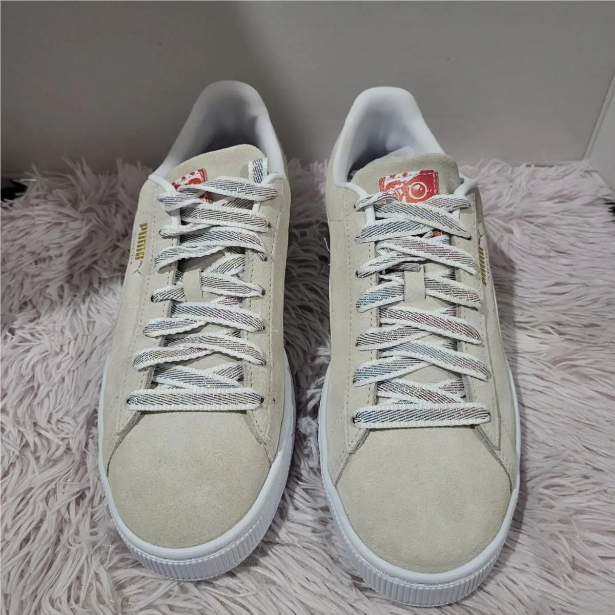 Puma shoes - Puma PolkaDot Man X Classic Iridescent Suede Lace Up - 389538-01 - Beige 0