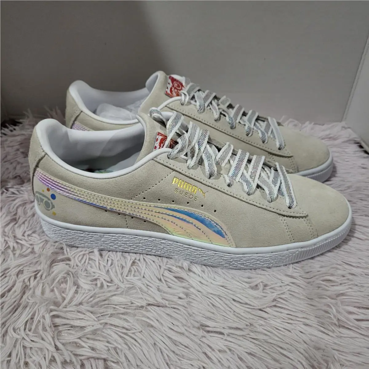 Puma shoes - Puma PolkaDot Man X Classic Iridescent Suede Lace Up - 389538-01 - Beige 1