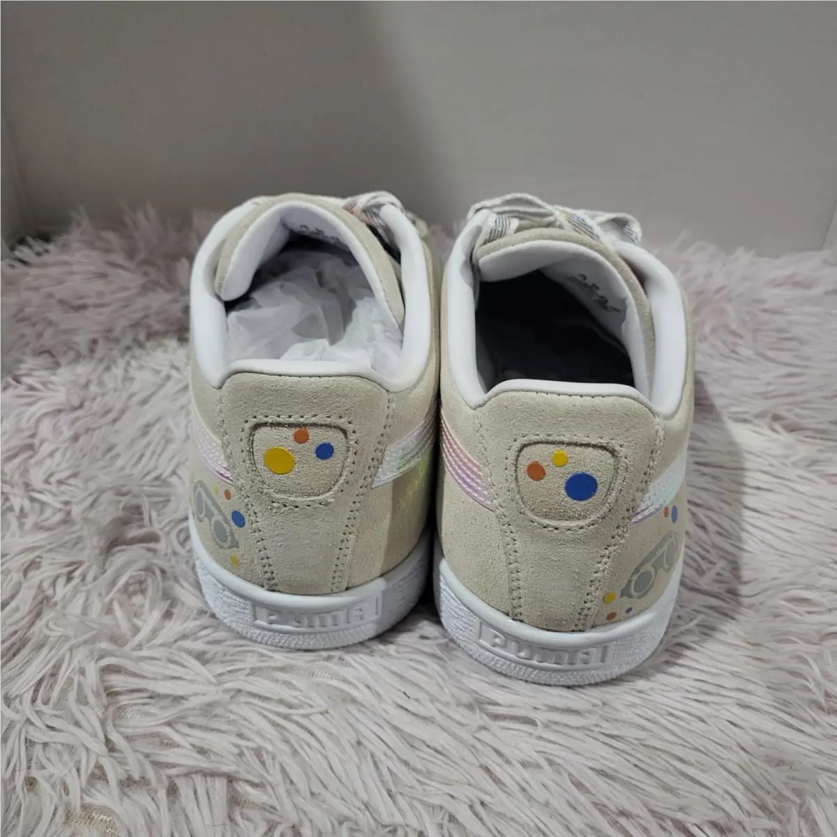 Puma shoes - Puma PolkaDot Man X Classic Iridescent Suede Lace Up - 389538-01 - Beige 2