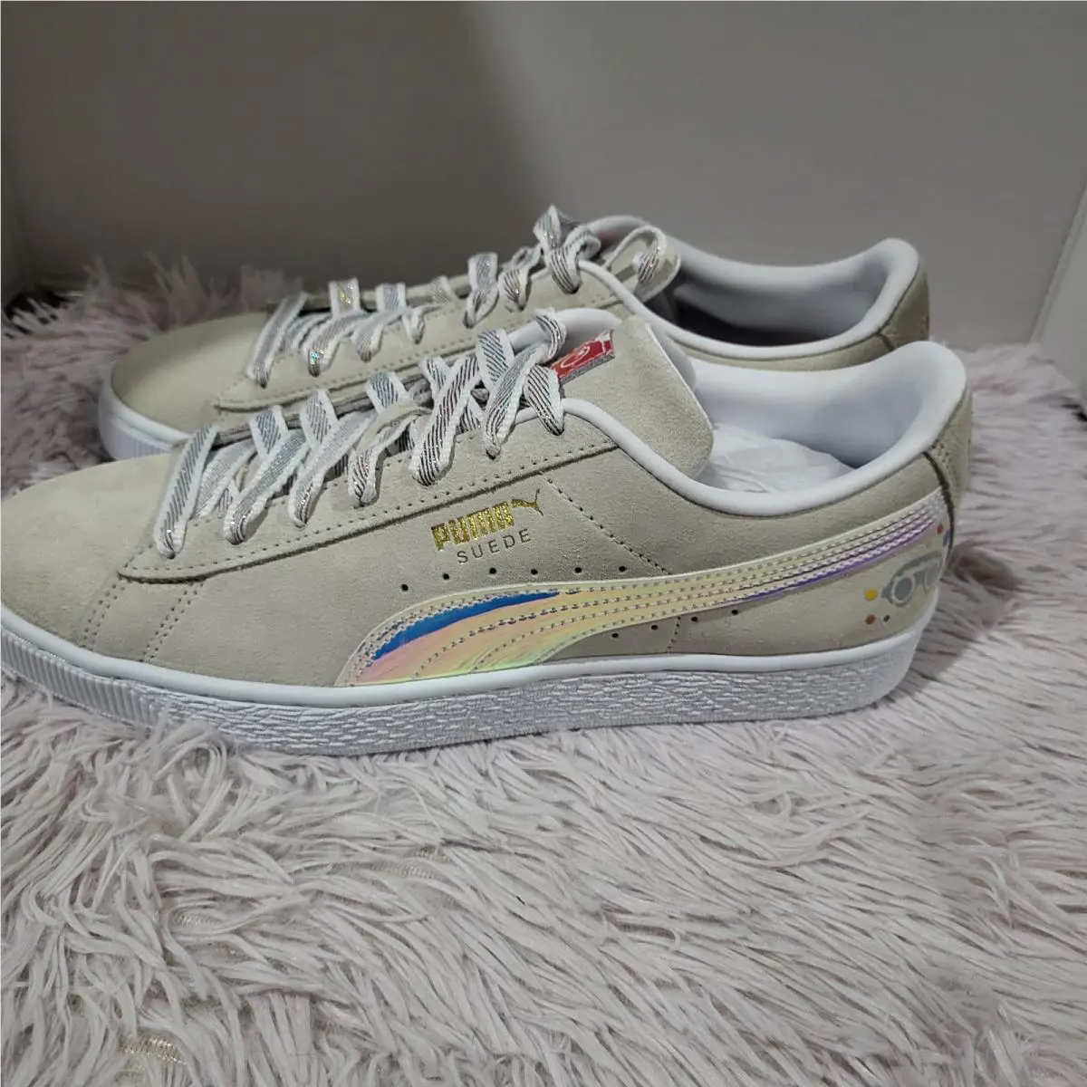 Puma shoes - Puma PolkaDot Man X Classic Iridescent Suede Lace Up - 389538-01 - Beige 3