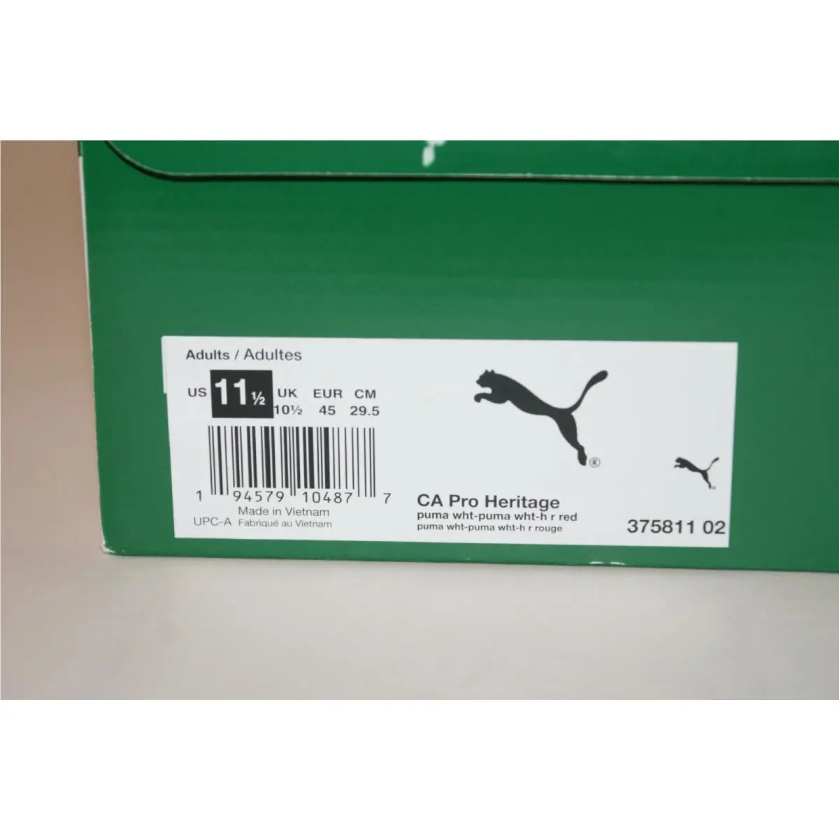 Puma shoes - Puma CA PRO HERITAGE - PRO HERITAGE - 37581102 - PUMA WHITE / PUMA WHITE - RED (UPC: 194579104877) 10
