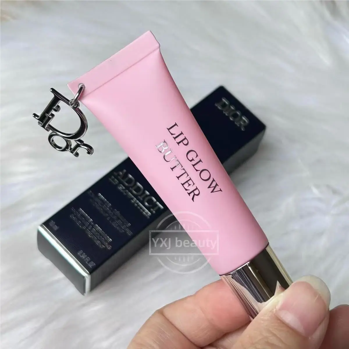 Lip Glow Butter Hydrating Balm with Charm Glazed Pink Full Size 10 ml by Dior