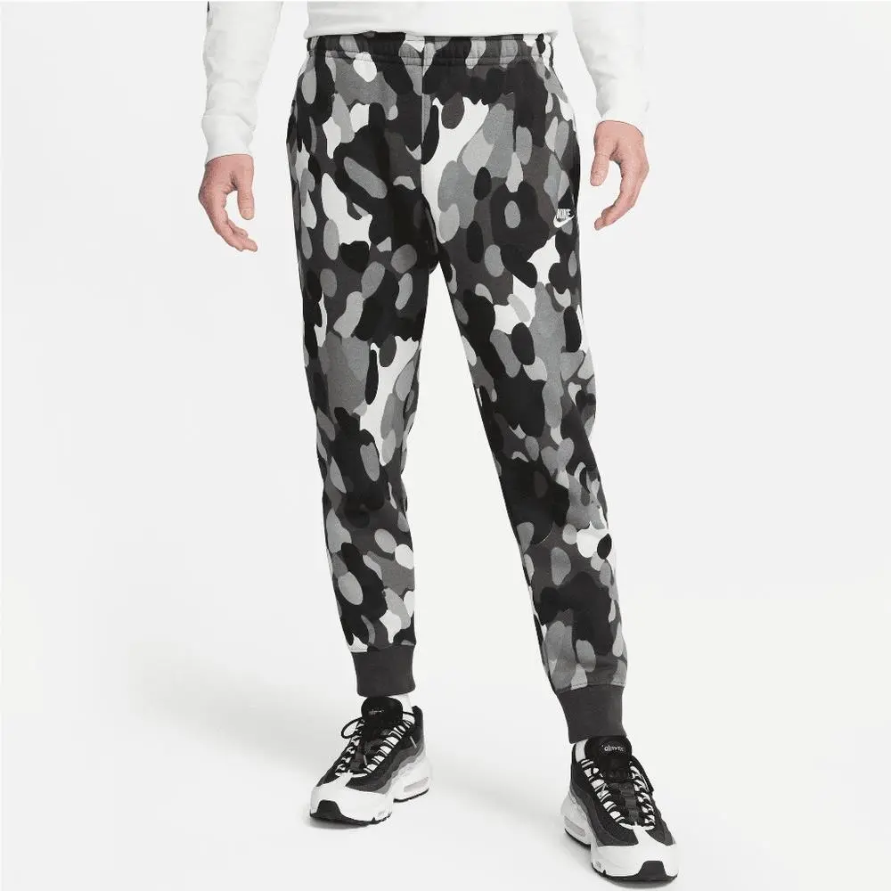 Nike Sportswear Club Fleece Joggers Pants Men`s M Camo Black Grey FB9023-060