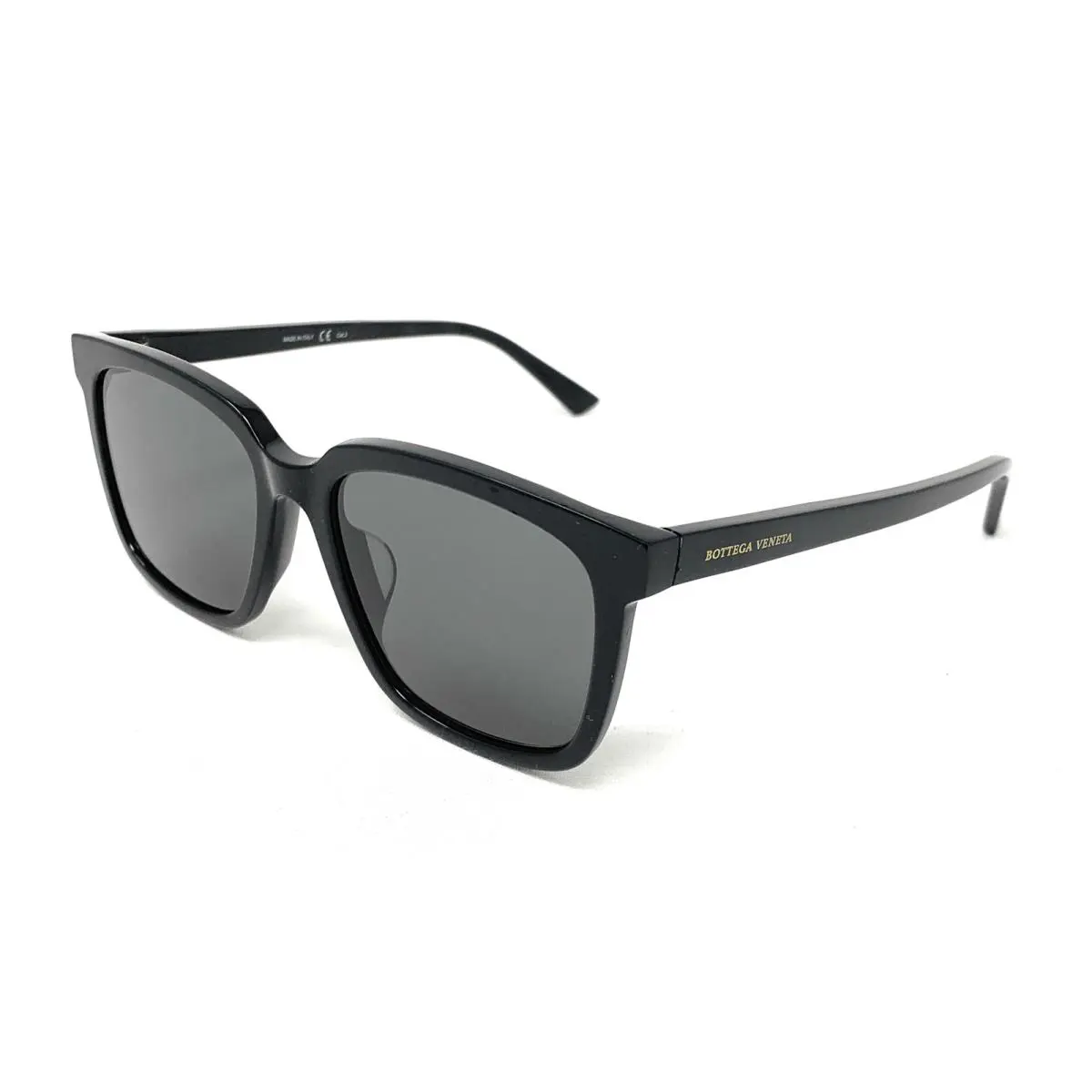 Bottega Veneta Sunglasses BV1021SK 001 Black Square 54mm - Black, Frame: Shiny Black, Lens: Grey