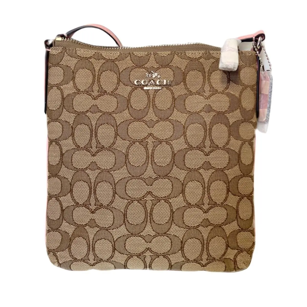 North/south Outline Signature Crossbody Bag Blush by Coach