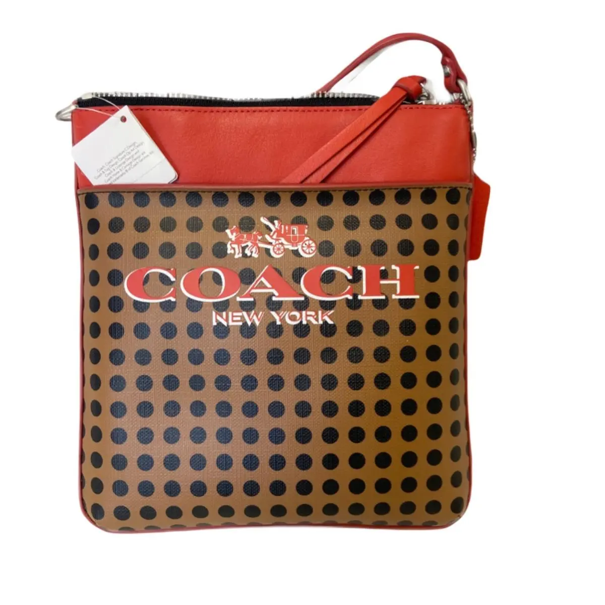 North/south Outline Signature Crossbody Bag Brindle Black by Coach