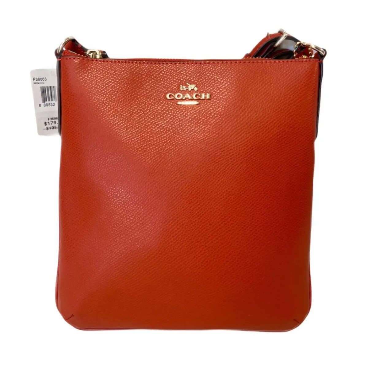 North/south Outline Signature Crossbody Bag Carmine by Coach