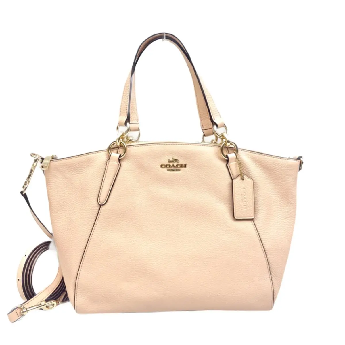 Pebble Leather Signature Kelsey Satchel Light Pink by Coach