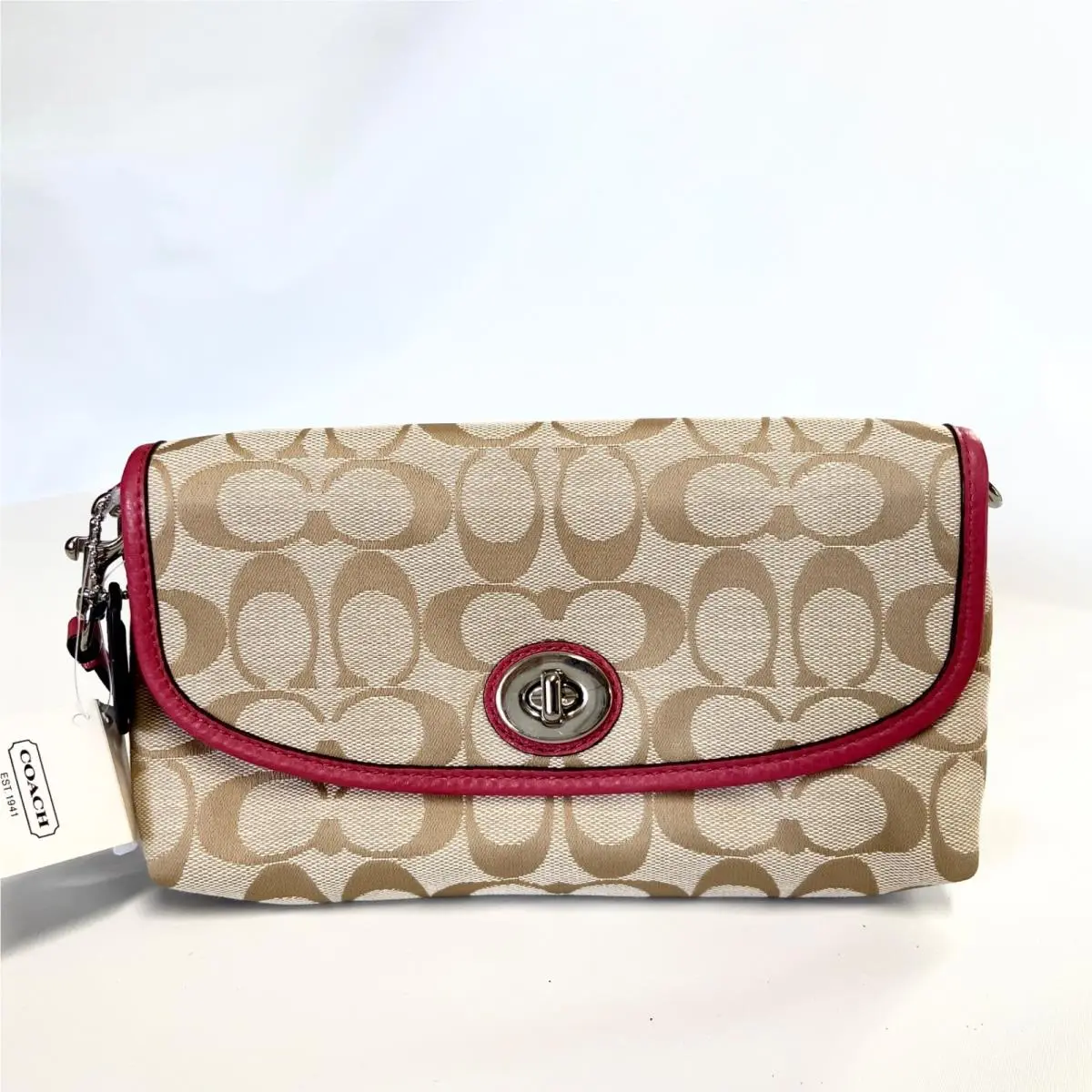 Coach F50183 Campbell Leather Signature Large Wristlet