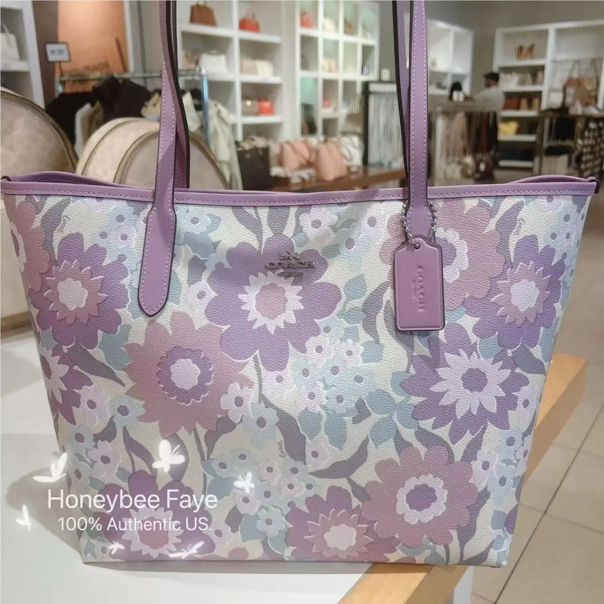 Coach City Tote Bag with Floral Print CBG78