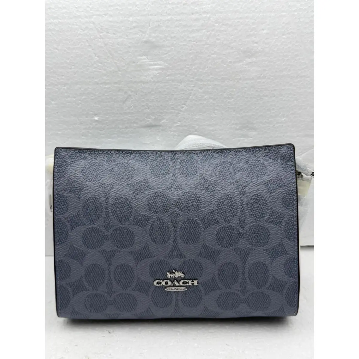 Slim Crossbody Bag In Signature Canvas Silver/chambray by Coach