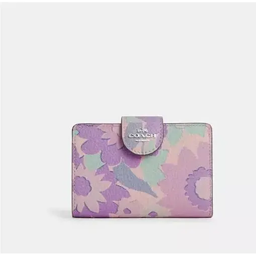 Coach Medium Corner Zip Wallet with Floral Print