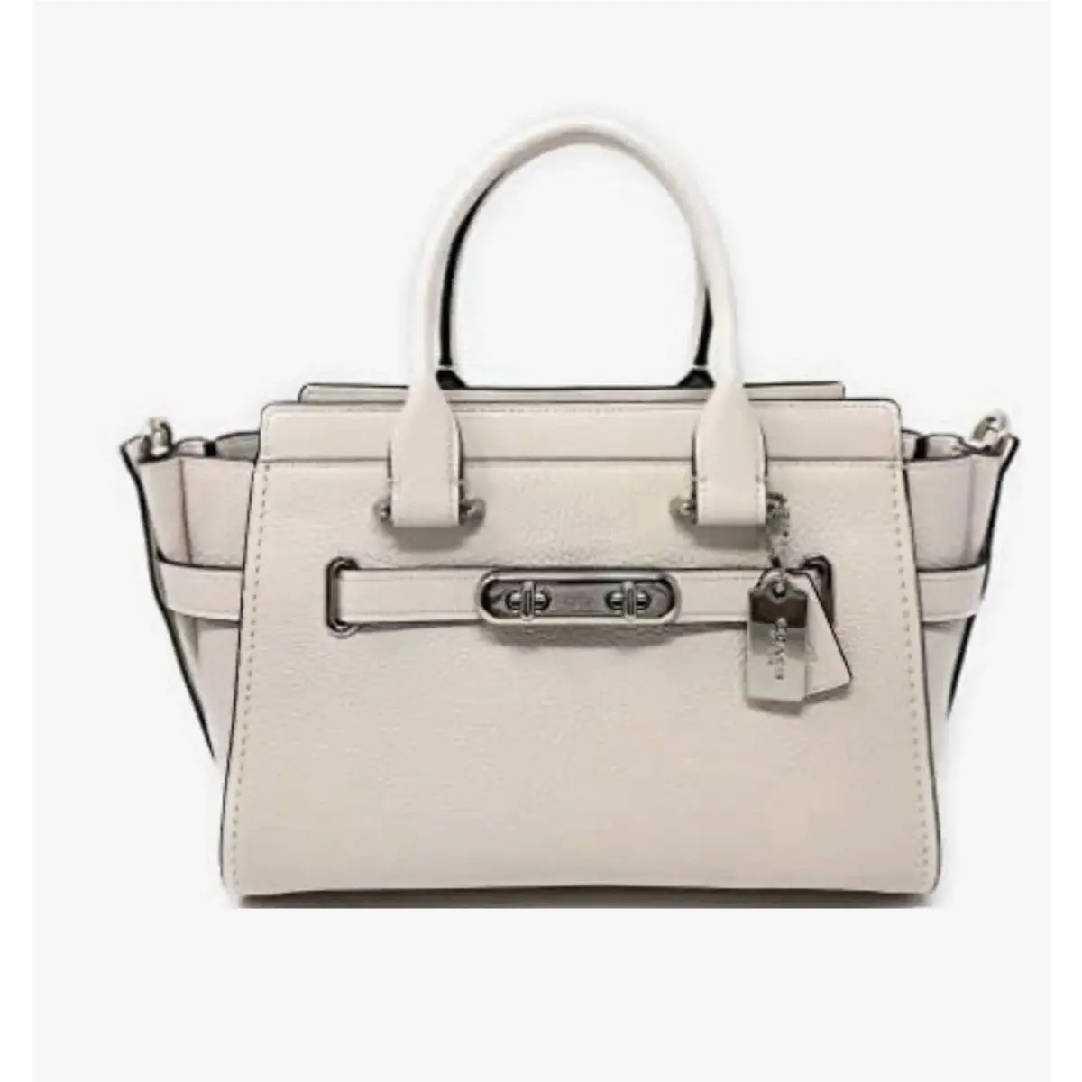 Coach Swagger 27 Pebble Leather Chalk Gold Bag Tote 34816