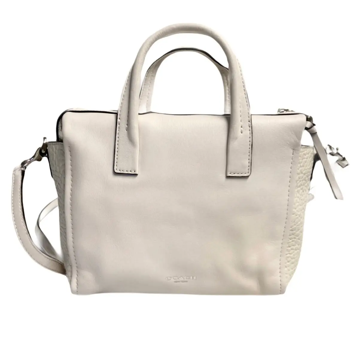 Coach f27923 Bleecker Leather Mini Riley Carryall Parchment
