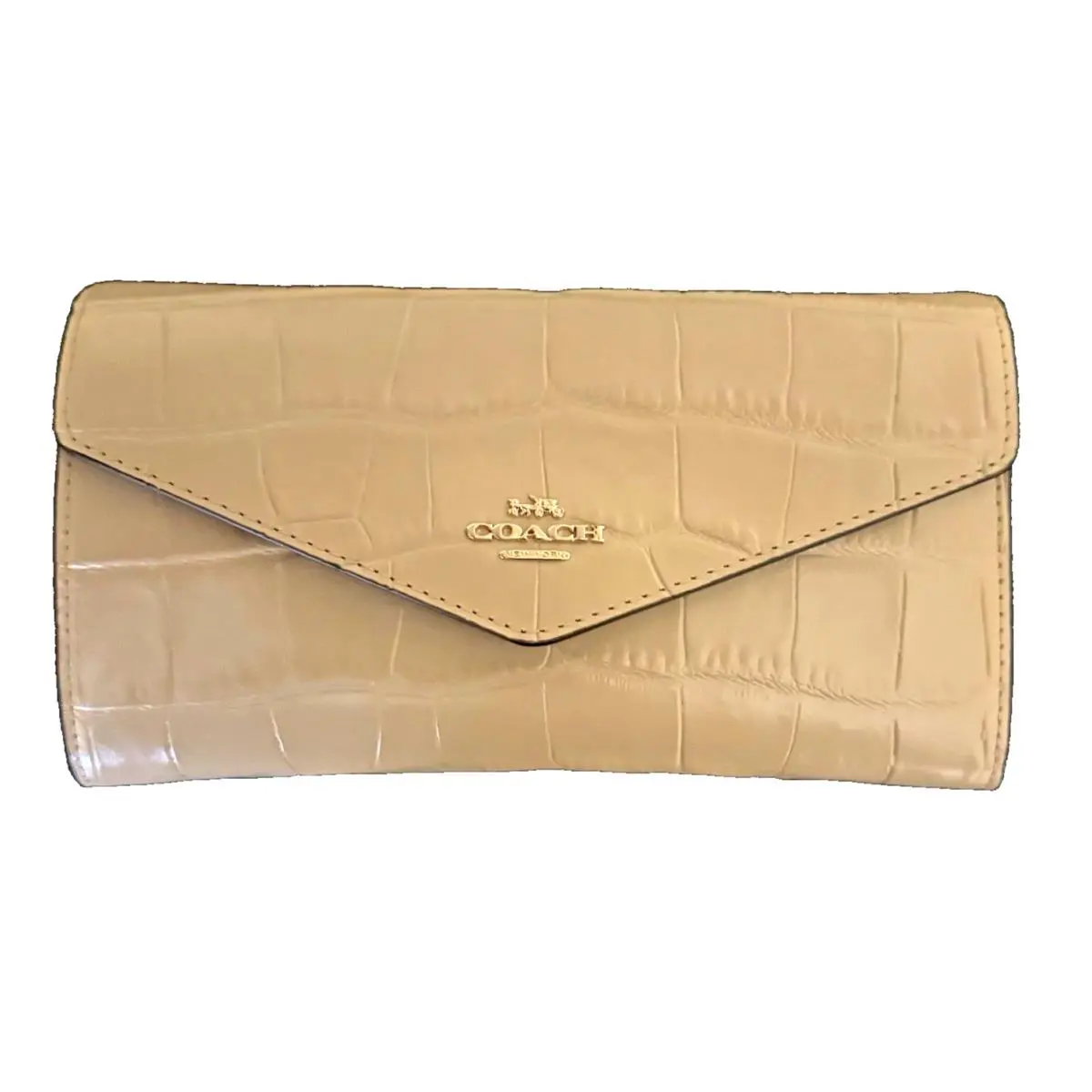 Cross Body Clutch Organizer Tan Leather Alligator by Coach