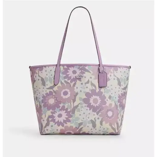 Coach City Tote in Signature Canvas with Floral Print