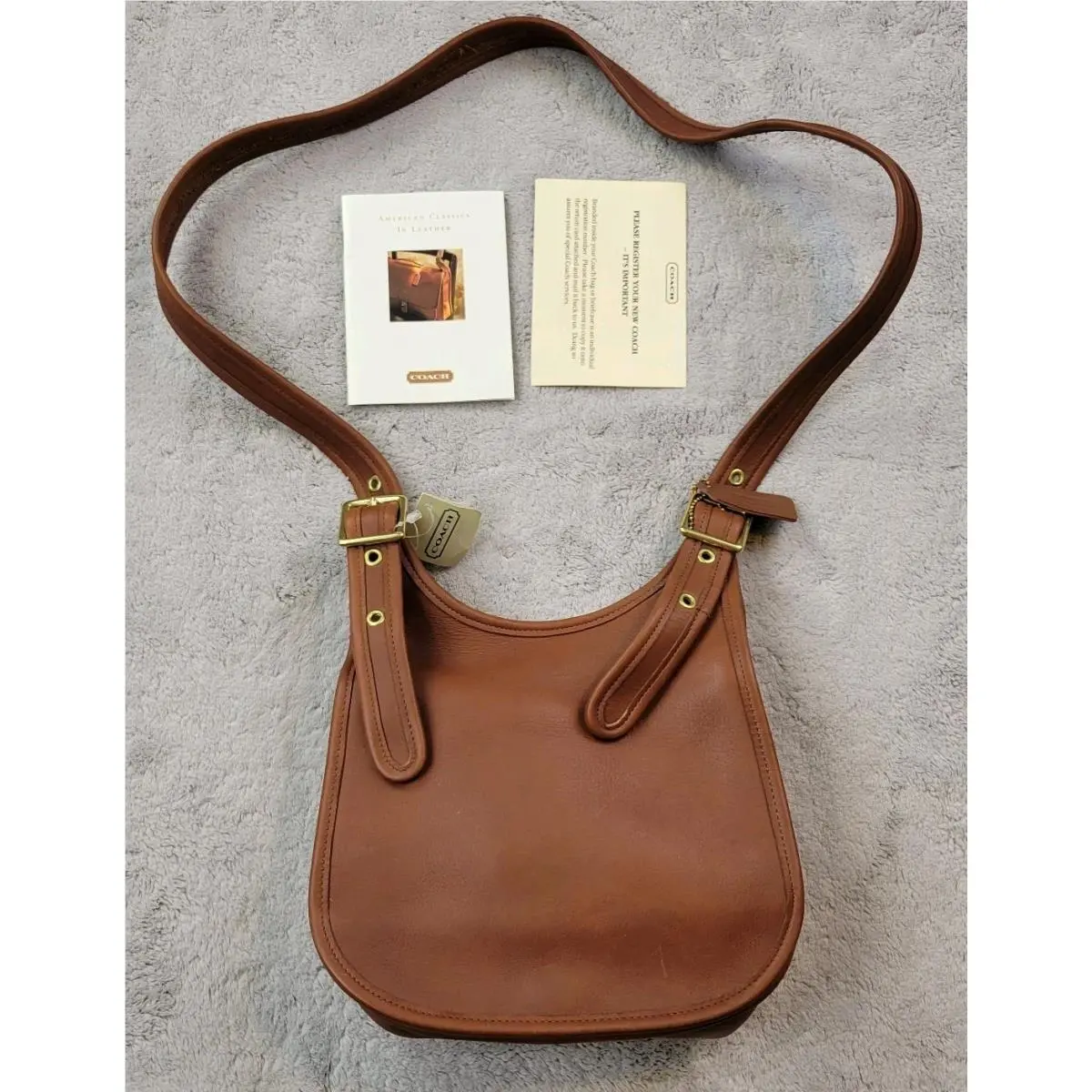 Vintage Coach Faiths Legacy Saddle Bag Tan Leather 9949 Usa Made Purse 90s
