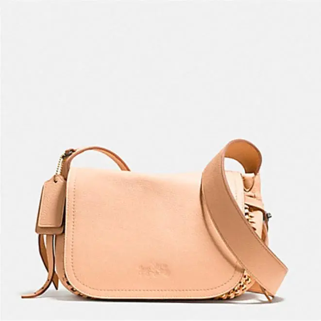 Coach 35714 Whiplash Leather Dakotah 21 Flap Crossbody Apricot
