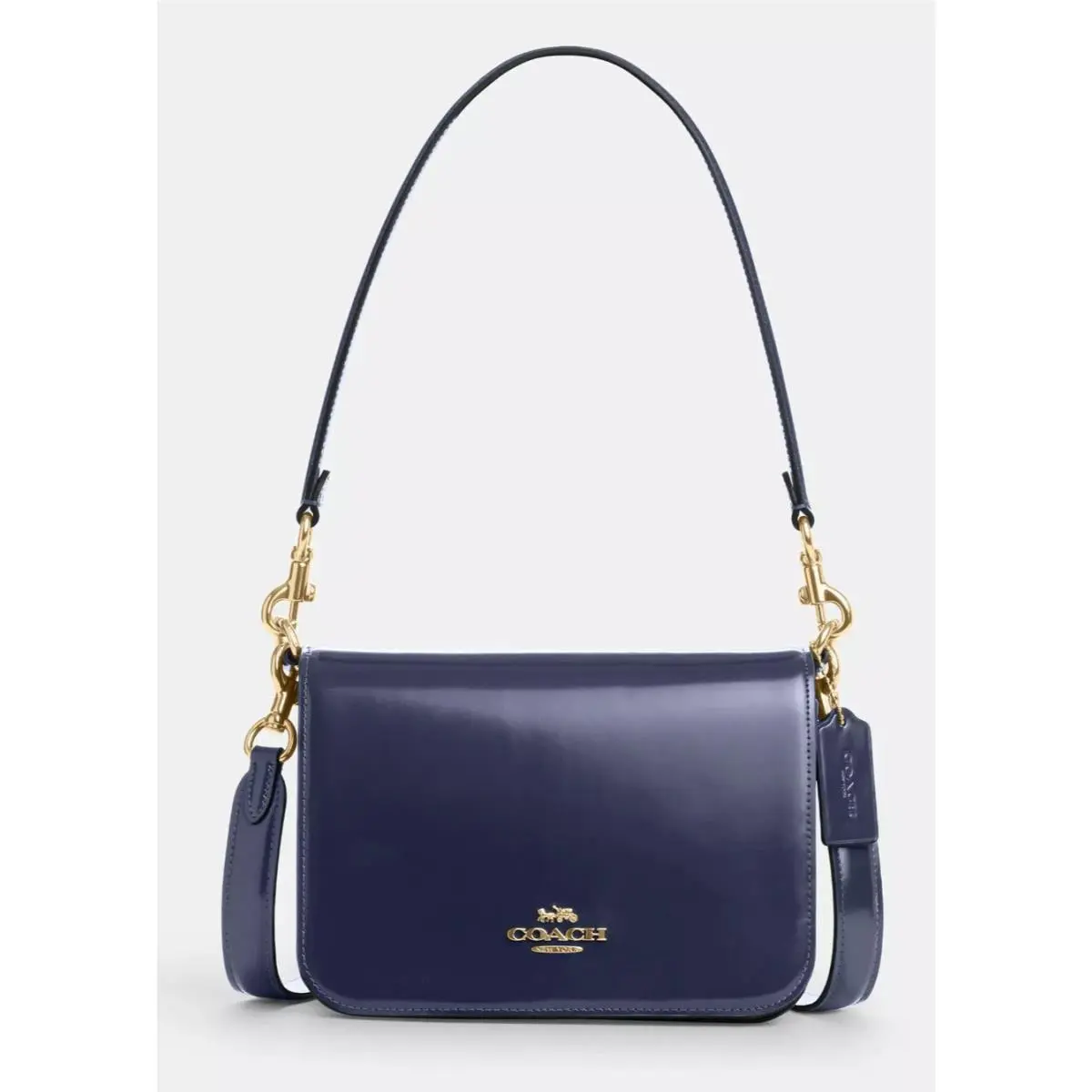 Coach Women`s Navy Quinn Spazzolato Leather Shoulder/crossbody Bag CY657