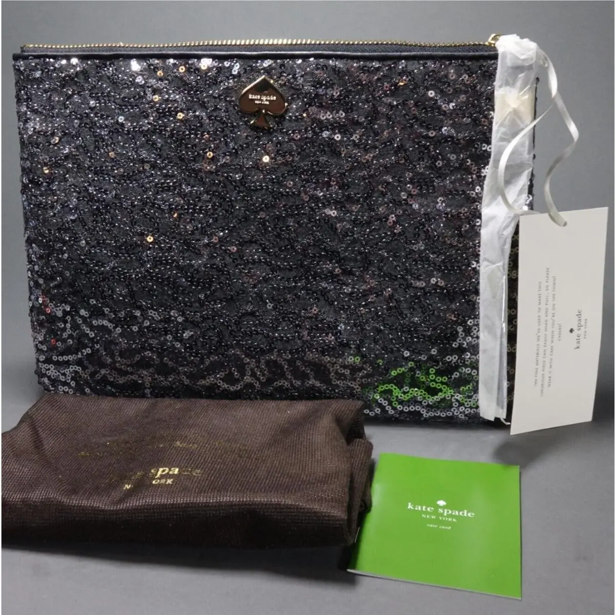 Sequin Clutch Bag with Dust Cover Tag Card - New Mint by Kate Spade