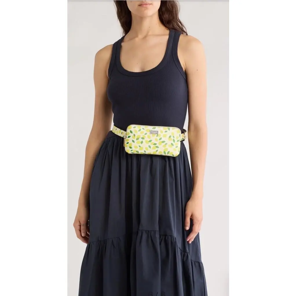 Kate Spade Lemon Print Zip Top Leather Belt Bag Fanny Pack S/m