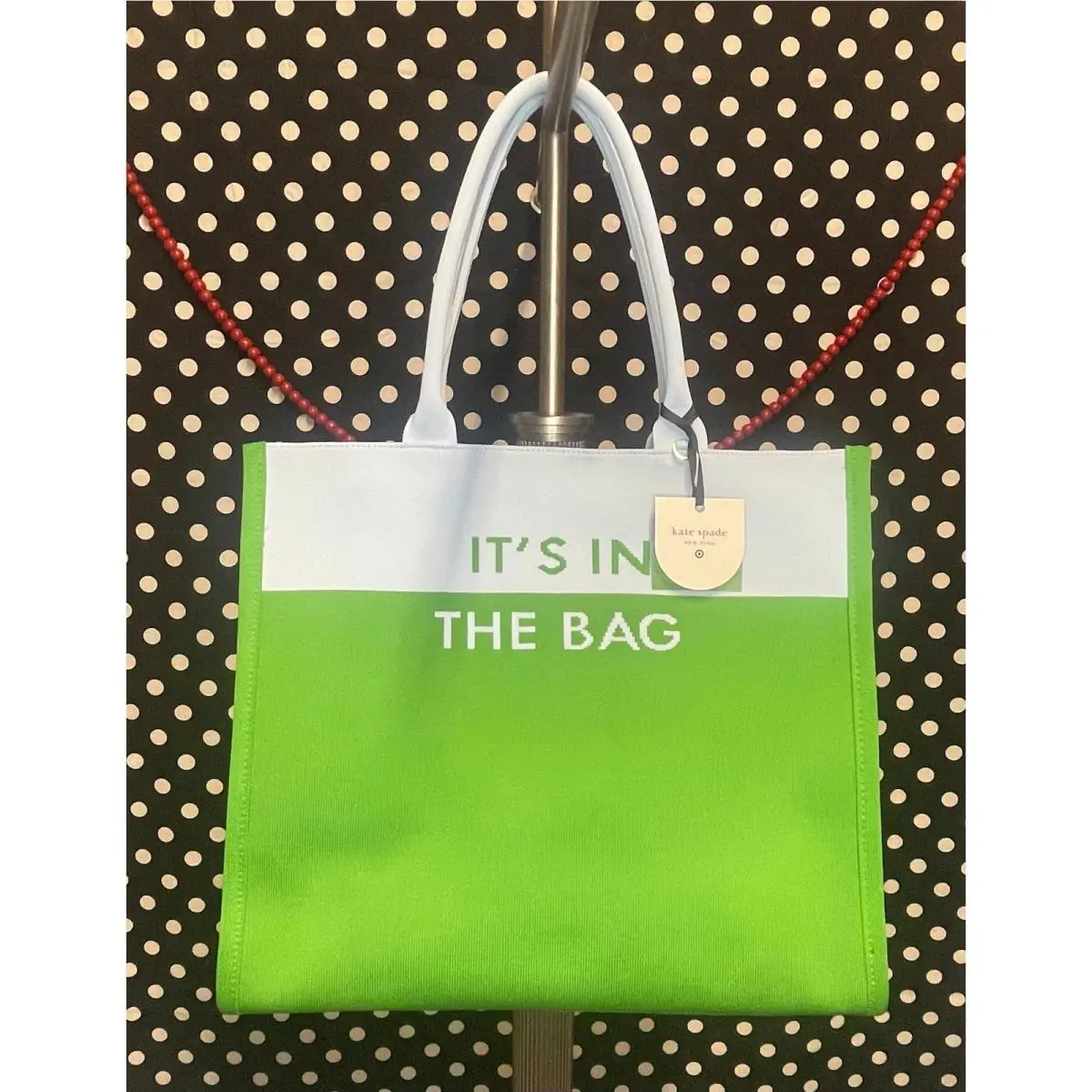 Kate Spade For Target Colorblock Knit Tote It`s IN The Bag - Green/blue New