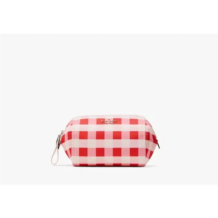 New Kate Spade KG606 Chelsea Gingham Medium Cosmetic Case