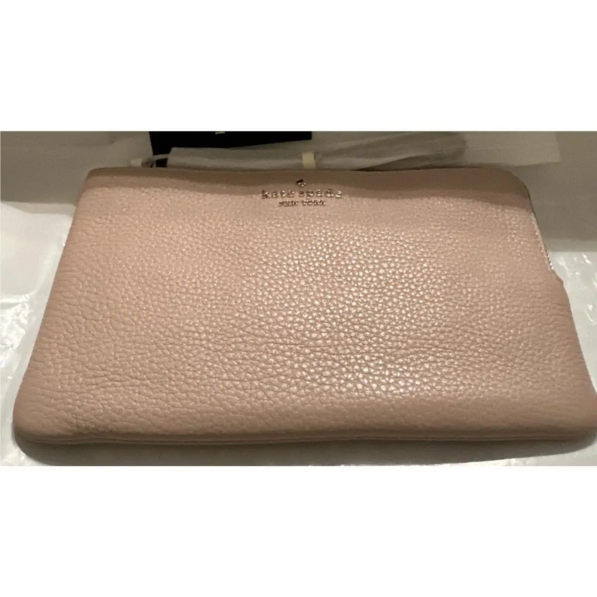 Kate Spade md Lzp Wristlet ke933 Pebbled Leader Warm Beige Leila