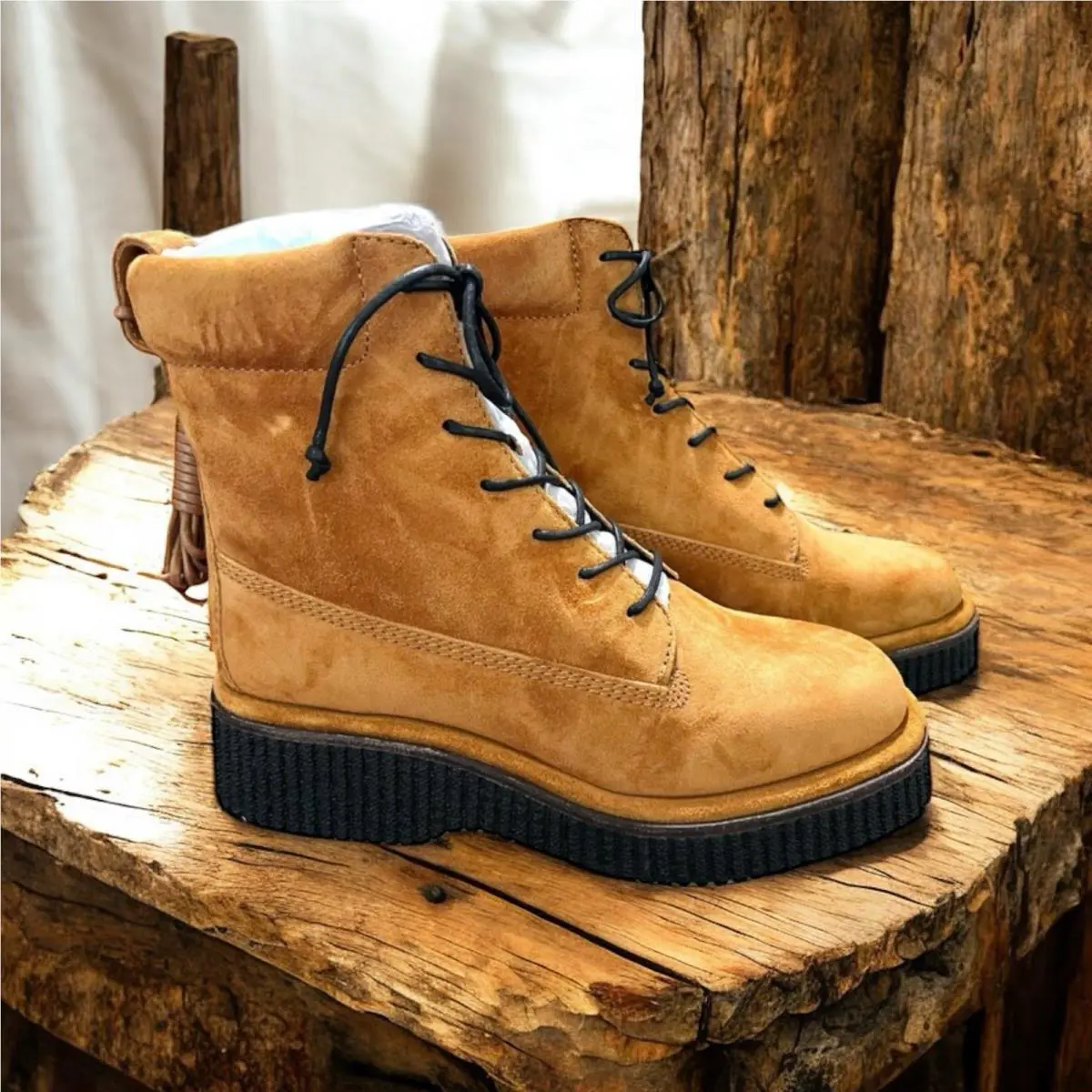 Size 7 Rag Bone Women`s Brown Cinnamon Sloane Suede Lace-up Boot