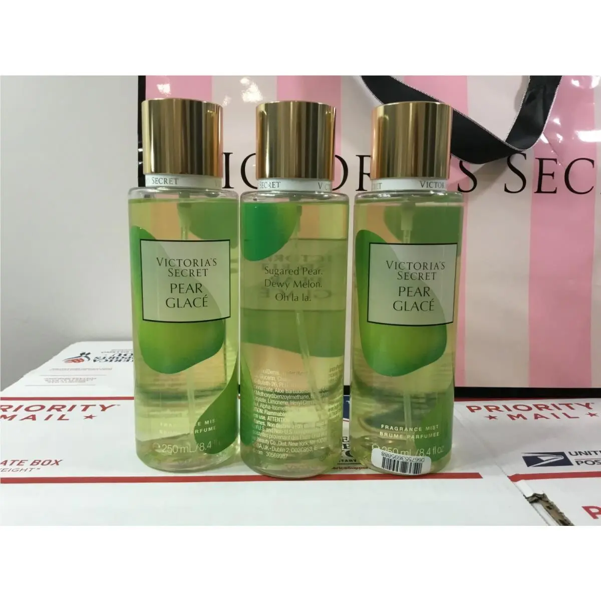 3 Victoria`s Secret Pear Glace Fragrance Mist Limited Edition 8.4 OZ