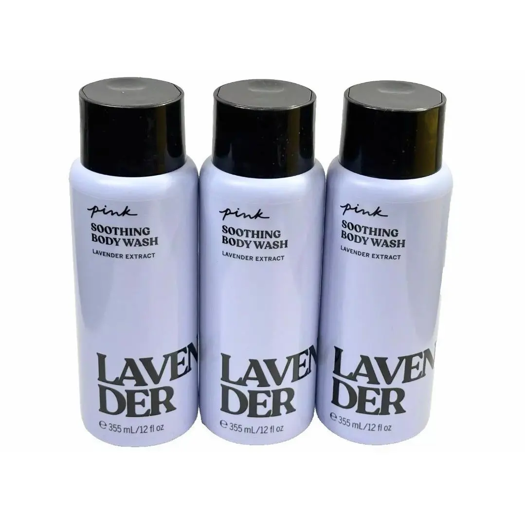 3 Victoria`s Secret Lavender Women Soothing Body Wash Shower Gel 12 FL OZ