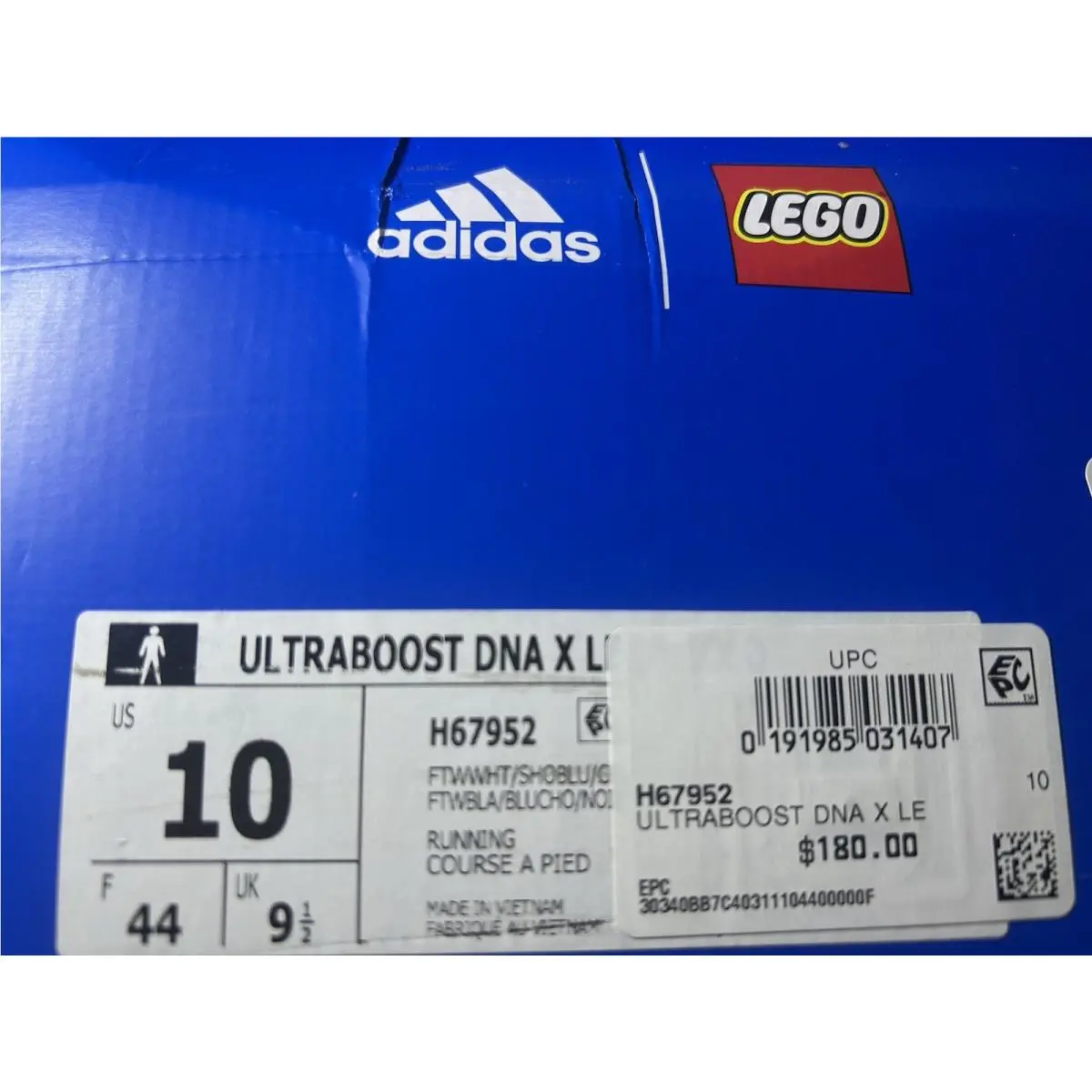 Adidas shoes - adidas UltraBoost DNA X Lego - H67952 - White/Shock Blue/Core Black (UPC: 0191985031407) 9