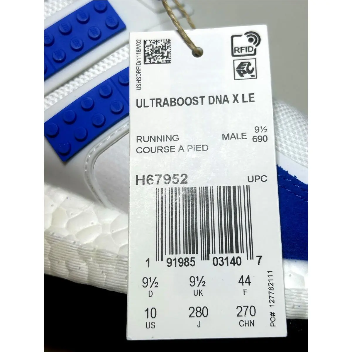 Adidas shoes - adidas UltraBoost DNA X Lego - H67952 - White/Shock Blue/Core Black (UPC: 0191985031407) 12
