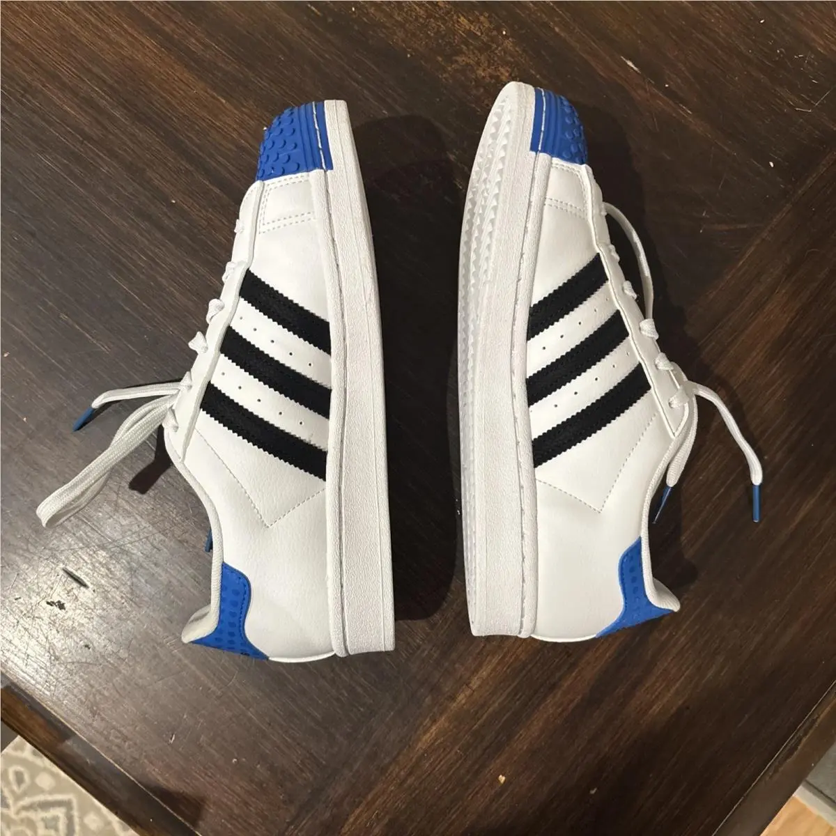 Adidas Superstar J x Lego H03954 Sneakers White Black Blue Size 5 Youth