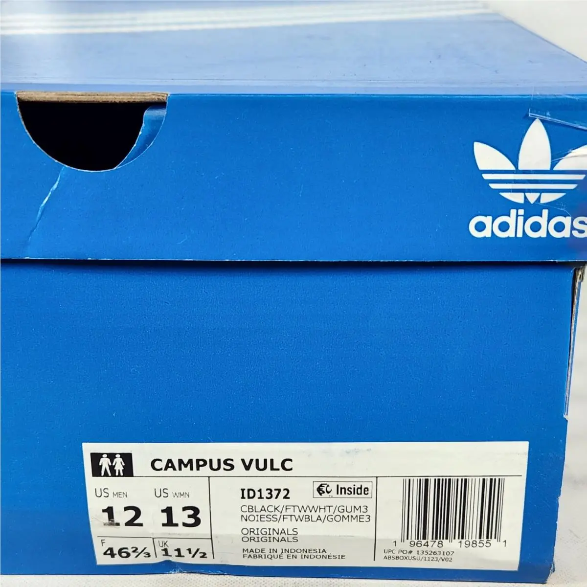 Adidas shoes - adidas Campus - Campus - ID1372 - Black, Manufacturer: Core Black/Cloud White/Gum (UPC: 196478195109) 7