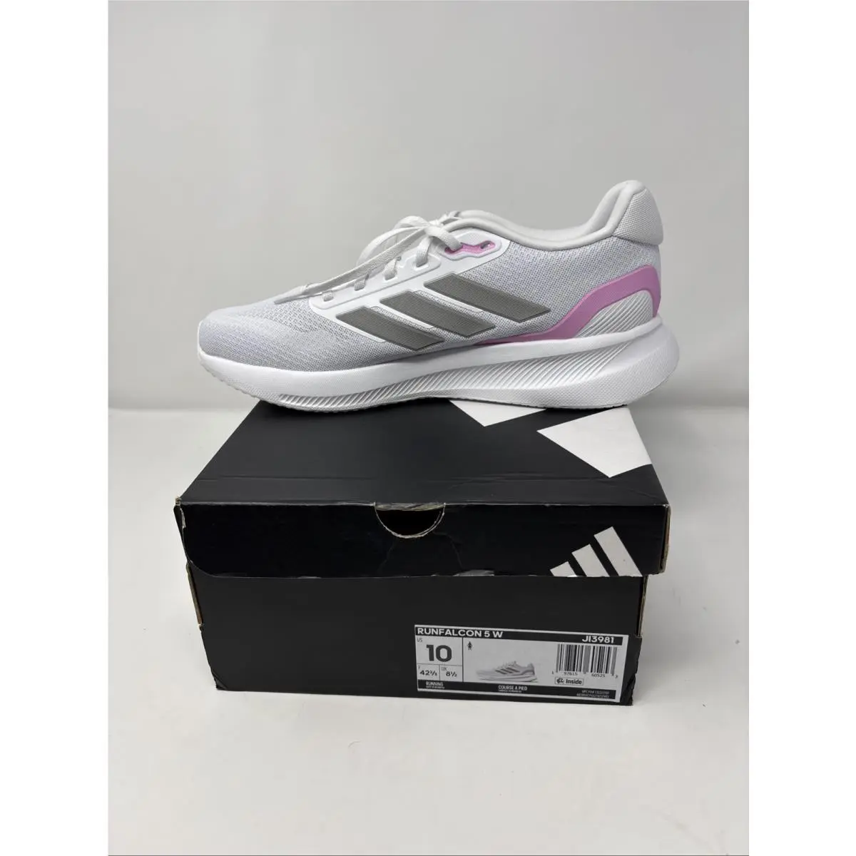 Runfalcon 5 W Athletic Shoes Cloud White Gray Pink-womens Size 10 by Adidas